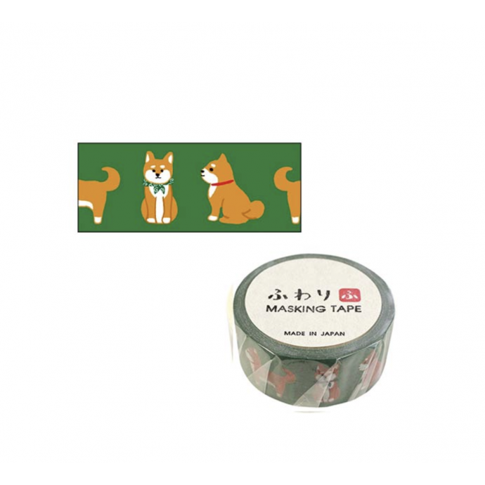 Shiba Inu Made in Japan Washi Masking Tape Craft  7m ふわり しば犬